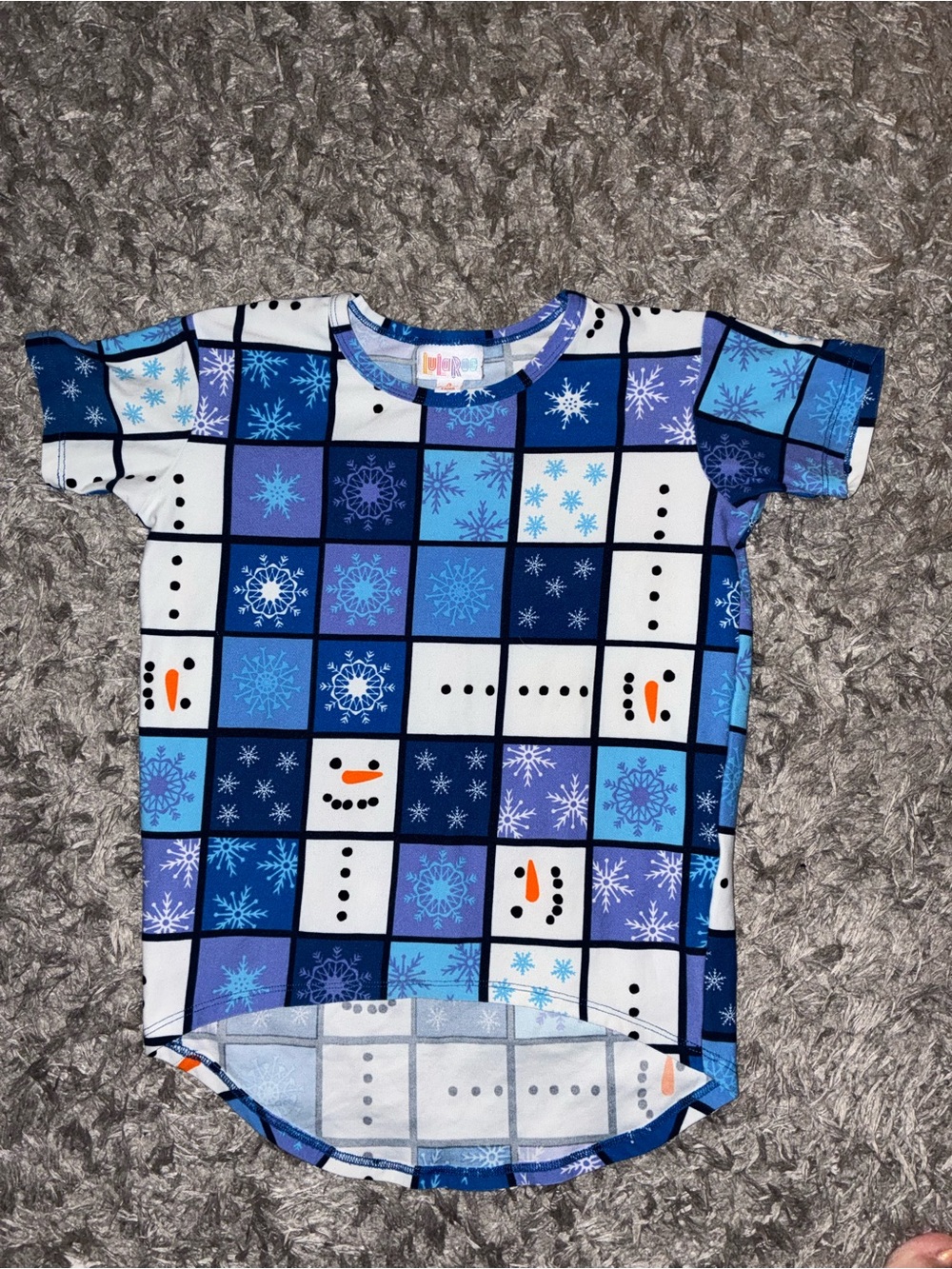 Lularoe snowman tee shirt t super soft size 4 patchwork